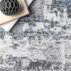 Clearance Kirklands Home Gray Modern Abstract Washable Area Rug, 3x5