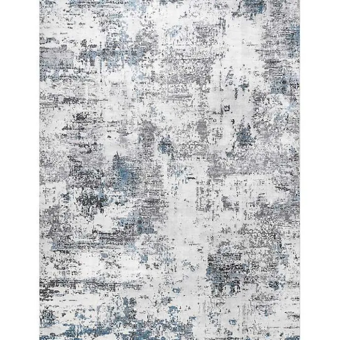 Kirklands Home Gray Modern Abstract Washable Area Rug, 5x8