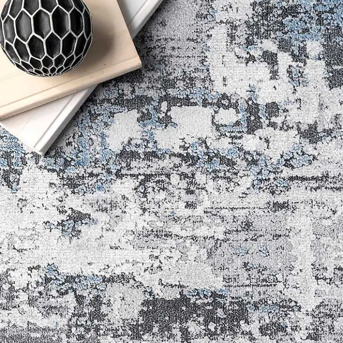 Kirklands Home Gray Modern Abstract Washable Area Rug, 5x8