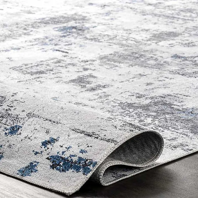 Kirklands Home Gray Modern Abstract Washable Area Rug, 5x8