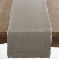 Best Kirklands Home Overcast Stitch Cotton Table Runner Gray