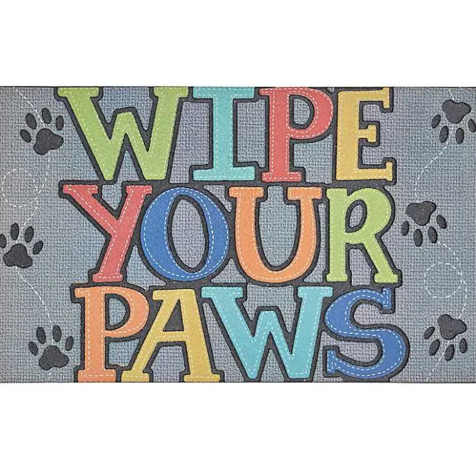 Online Kirklands Home Gray Paw Stitched Doormat Multi