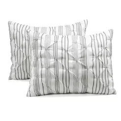New Kirklands Home Gray Pintuck Stripe Full/Queen 5-pc. Comforter Set