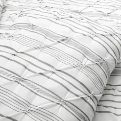 Outlet Kirklands Home Gray Pintuck Stripe King 5-pc. Comforter Set