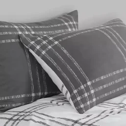 Outlet Kirklands Home Gray Plaid Dayton 3-pc. Full/Queen Comforter Set