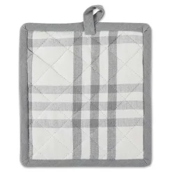 Clearance Kirklands Home Gray Plaid Eat Drink Enjoy 4-pc. Dish Towel Set