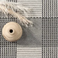 Kirklands Home Plaid Emily Henderson x RugsUSA Rug, 8x10 Gray