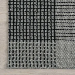 New Kirklands Home Plaid Emily Henderson x RugsUSA Area Rug, 5x8 Gray