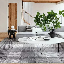 Clearance Kirklands Home Plaid Emily Henderson x RugsUSA Runner, 2x8 Gray
