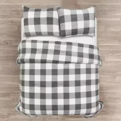 Discount Kirklands Home Gray Plaid Faux Fur 3-pc. Full/Queen Comforter Set