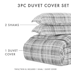 Sale Kirklands Home Plaid Polka Dot 2-pc. Twin Duvet Cover Set Gray