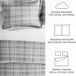 Sale Kirklands Home Plaid Polka Dot 2-pc. Twin Duvet Cover Set Gray