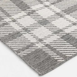 Kirklands Home Priya Plaid Indoor/Outdoor Area Rug, 7x9 Gray