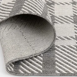 Kirklands Home Priya Plaid Indoor/Outdoor Area Rug, 7x9 Gray