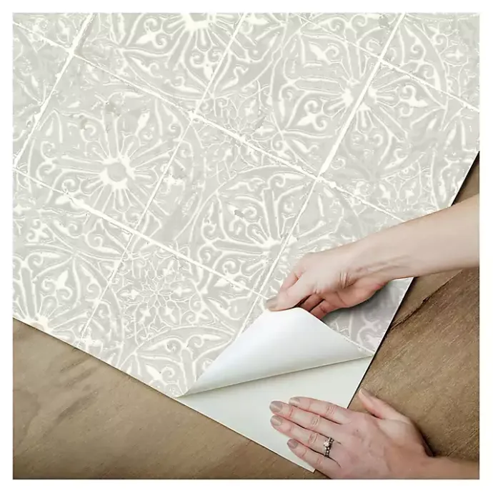 Hot Kirklands Home Provincial Tiles Peel & Stick Wallpaper Gray