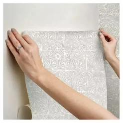 Hot Kirklands Home Provincial Tiles Peel & Stick Wallpaper Gray