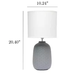 Hot Kirklands Home Purled Ceramic Table Lamp Gray