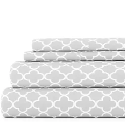Discount Kirklands Home Quatrefoil 4-pc. California King Sheet Set Gray