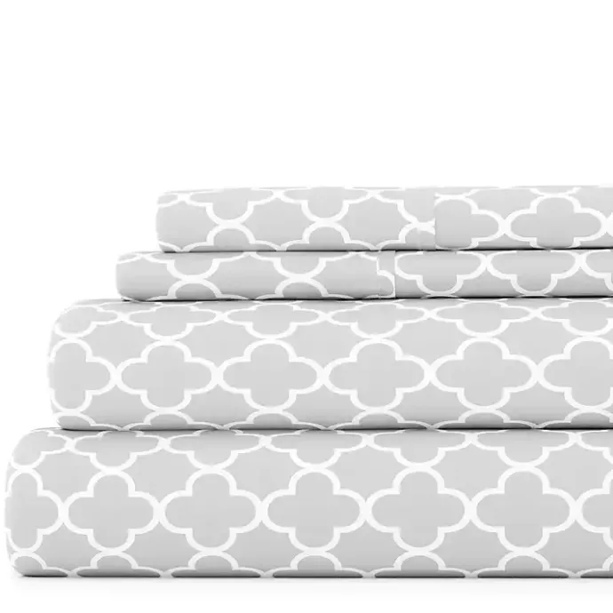 Outlet Kirklands Home Quatrefoil 4-pc. Queen Sheet Set Gray