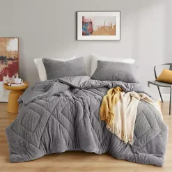 Hot Kirklands Home Quilted Teddy 3-pc. Full/Queen Comforter Set Gray