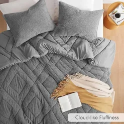 Hot Kirklands Home Quilted Teddy 3-pc. Full/Queen Comforter Set Gray
