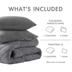 Hot Kirklands Home Quilted Teddy 3-pc. Full/Queen Comforter Set Gray