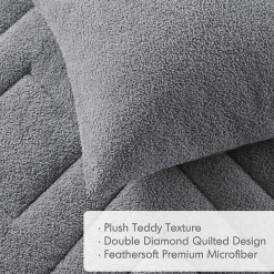 Hot Kirklands Home Quilted Teddy 3-pc. King Comforter Set Gray