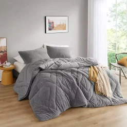 Online Kirklands Home Quilted Teddy 2-pc. Twin Comforter Set Gray