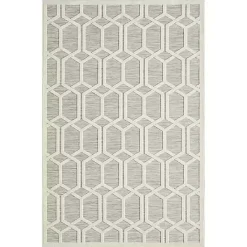 Best Kirklands Home Gray Raised Honeycomb Indoor/Outdoor Area Rug, 7x9