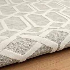 Best Kirklands Home Gray Raised Honeycomb Indoor/Outdoor Area Rug, 7x9