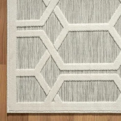 Best Kirklands Home Gray Raised Honeycomb Indoor/Outdoor Area Rug, 7x9
