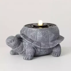Outlet Kirklands Home Resin Tortoise Outdoor Fountain Gray