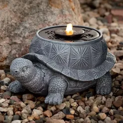 Outlet Kirklands Home Resin Tortoise Outdoor Fountain Gray