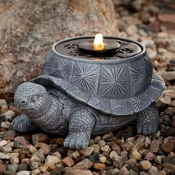 Outlet Kirklands Home Resin Tortoise Outdoor Fountain Gray