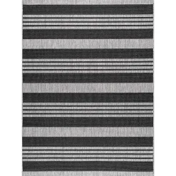 Hot Kirklands Home Gray Robin Stripe Outdoor Rug, 5x8