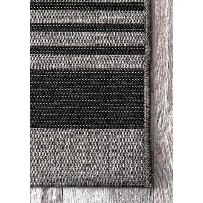 Hot Kirklands Home Gray Robin Stripe Outdoor Rug, 5x8
