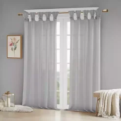 New Kirklands Home Rosette Tab Top Curtain Panel, 63 in. Gray