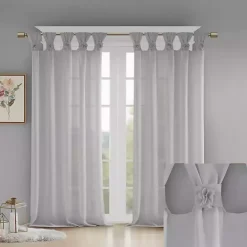 New Kirklands Home Rosette Tab Top Curtain Panel, 63 in. Gray