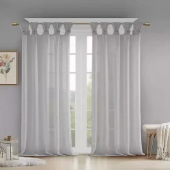 Discount Kirklands Home Rosette Tab Top Curtain Panel, 95 in. Gray