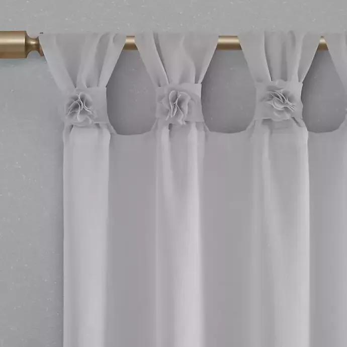 Discount Kirklands Home Rosette Tab Top Curtain Panel, 95 in. Gray