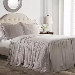 Outlet Kirklands Home Ruffle Skirt 3-pc. King Comforter Set Gray
