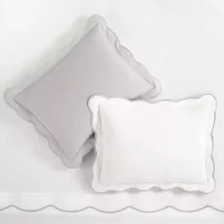 Discount Kirklands Home Gray Scallop Edge 3-pc. King Duvet Cover Set