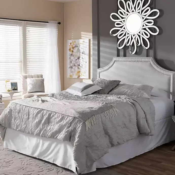 New Kirklands Home Scalloped Corner Queen Headboard Gray