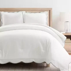 Outlet Kirklands Home Gray Scalloped Edge 3-pc. King Comforter Set