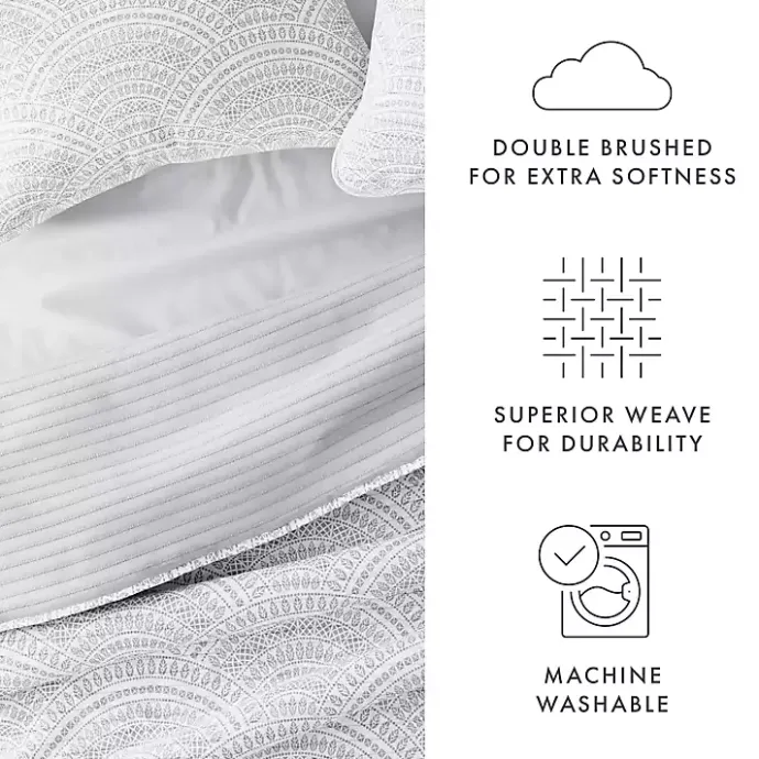 Hot Kirklands Home Gray Scalloped Reversible 2-pc. Twin Quilt Set
