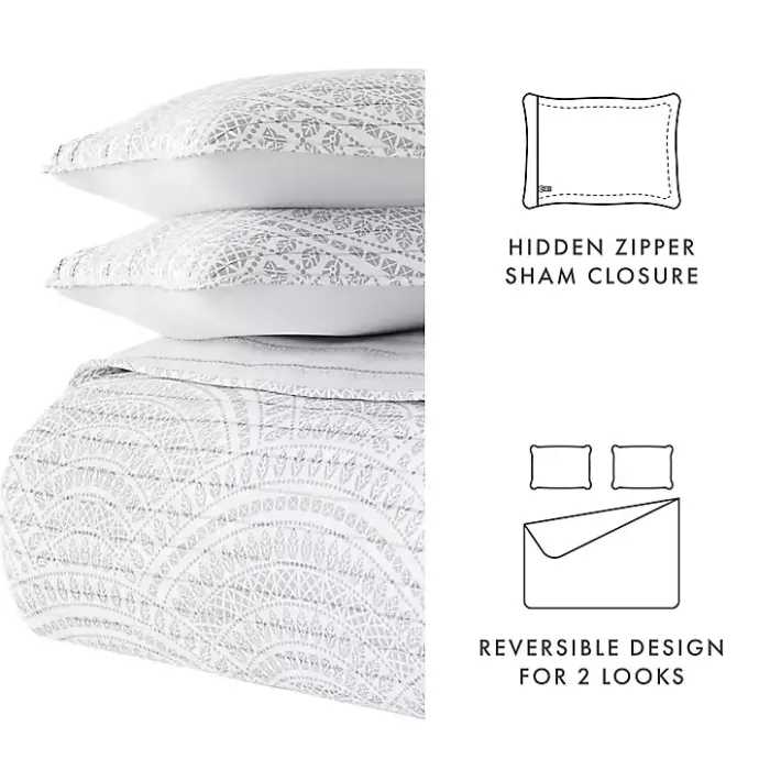 Hot Kirklands Home Gray Scalloped Reversible 2-pc. Twin Quilt Set