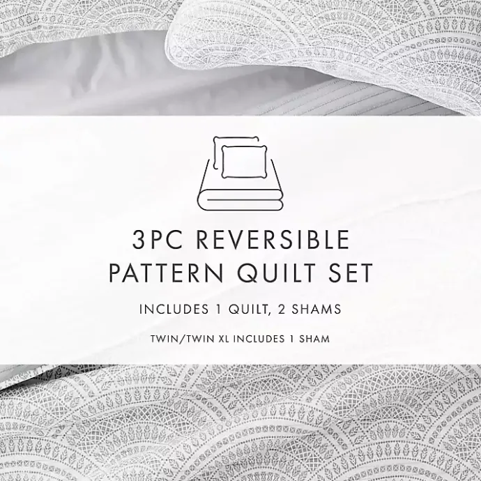 Hot Kirklands Home Gray Scalloped Reversible 2-pc. Twin Quilt Set