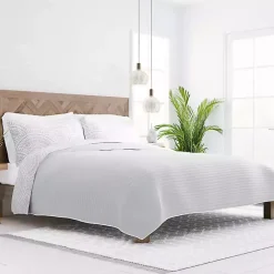 Best Kirklands Home Gray Scalloped Reversible 3-pc. King Quilt Set