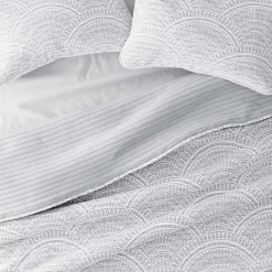 Best Kirklands Home Gray Scalloped Reversible 3-pc. King Quilt Set