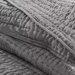 Hot Kirklands Home Serene Quilted 3-pc. Queen Coverlet Set Gray